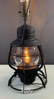 Antique Adam & Westlake Railroad Lantern Table Lamp