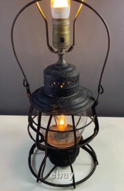 Antique Adam & Westlake Railroad Lantern Table Lamp