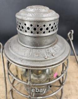 Antique Adam's & Westlake I. C. R. R. Illinois Central Railroad Lantern CAST globe