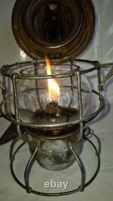 Antique Adams Westlake Adlake No. 250 Kero. C. B. & Q. RR Railroad Lantern Works