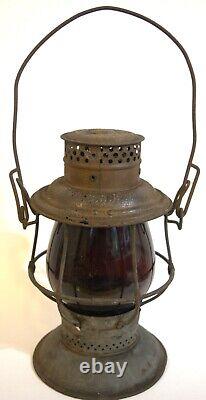 Antique Adams & Westlake Co. NY-Chicago Phil Railroad Lantern with Red Globe