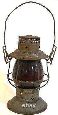 Antique Adams & Westlake Co. NY-Chicago Phil Railroad Lantern with Red Globe