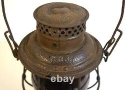 Antique Adams & Westlake Co. NY-Chicago Phil Railroad Lantern with Red Globe