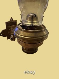 Antique Adams & Westlake Railroad Dining Car Brass Oil Kero Lamp Sconce SEE