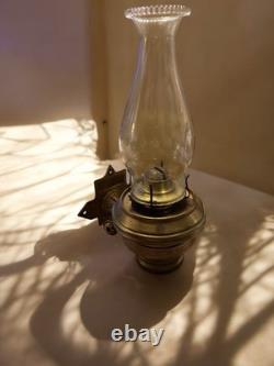 Antique Adams & Westlake Railroad Dining Car Brass Oil Kero Lamp Sconce SEE