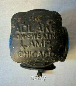 Antique Adlake Chicago Non Sweating Lamp Engine Classification 3-Way Railroad