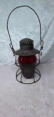 Antique Adlake Kero Railroad Lantern With RR Red Globe 2-45 Canada 1921-23 USA