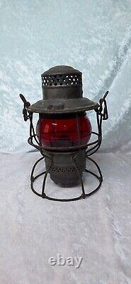 Antique Adlake Kero Railroad Lantern With RR Red Globe 2-45 Canada 1921-23 USA