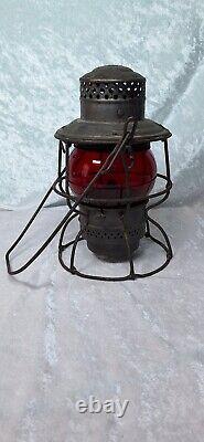 Antique Adlake Kero Railroad Lantern With RR Red Globe 2-45 Canada 1921-23 USA