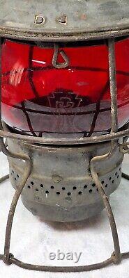 Antique Adlake Kero Railroad Lantern With RR Red Globe 2-45 Canada 1921-23 USA