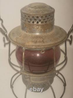 Antique Adlake Kero Red Globe 1921-1923 2-32 Railroad Lamp Light Train Lantern