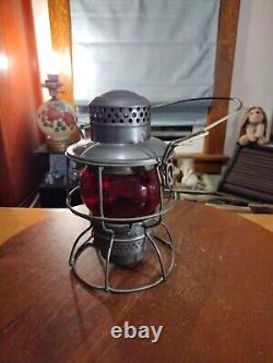 Antique Adlake Kero Red Globe Rail Road Oil Lantern Burlington Route Lamp