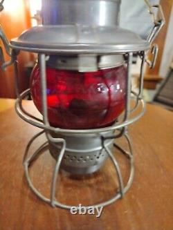 Antique Adlake Kero Red Globe Rail Road Oil Lantern Burlington Route Lamp