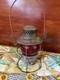 Antique Adlake Kero Red Globe Rock Island Lines Railroad Kerosene Lamp