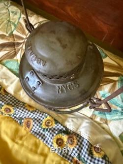 Antique Adlake Kero Red Globe Rock Island Lines Railroad Kerosene Lamp