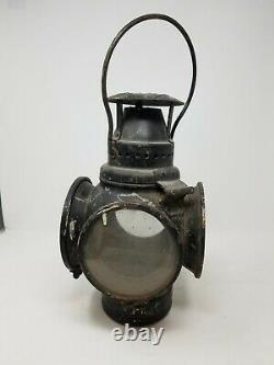 Antique Adlake Non Sweating 4 Way Chicago Railroad Lamp Lantern Barn/Auc Find