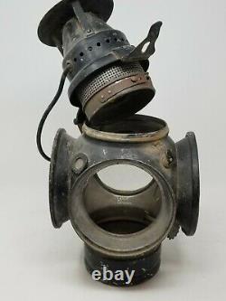 Antique Adlake Non Sweating 4 Way Chicago Railroad Lamp Lantern Barn/Auc Find