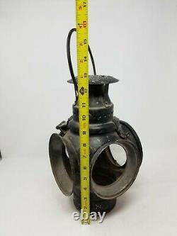 Antique Adlake Non Sweating 4 Way Chicago Railroad Lamp Lantern Barn/Auc Find