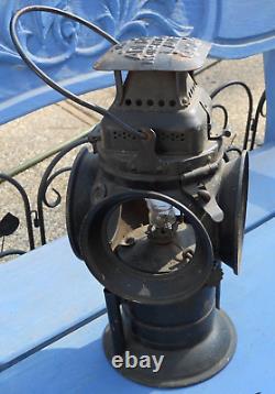 Antique Adlake Non Sweating Chicago Railroad Train Switch Lamp Black 4 way
