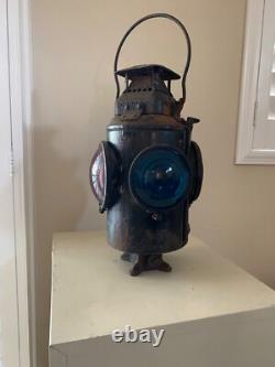 Antique Adlake Non-Sweating Lamp Chicago Four-Way Switch Signal Railroad