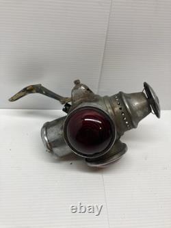 Antique Adlake Non-Sweating Railroad 3 way switch Oil Lamp With Wall Bracket