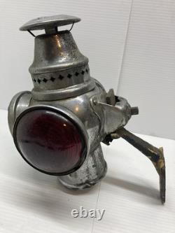 Antique Adlake Non-Sweating Railroad 3 way switch Oil Lamp With Wall Bracket