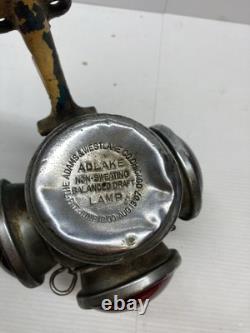 Antique Adlake Non-Sweating Railroad 3 way switch Oil Lamp With Wall Bracket