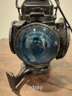 Antique Adlake Non-Sweating Railroad 4 Way Lantern Electric W Cord WithO One Red