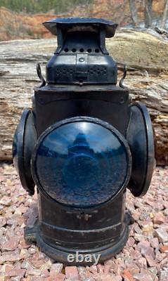 Antique Adlake Non-Sweating Railroad 4 Way Switch Oil Lamp Burlington Railroad