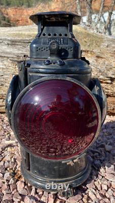 Antique Adlake Non-Sweating Railroad 4 Way Switch Oil Lamp Burlington Railroad