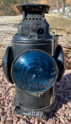 Antique Adlake Non-Sweating Railroad 4 Way Switch Oil Lamp Burlington Railroad