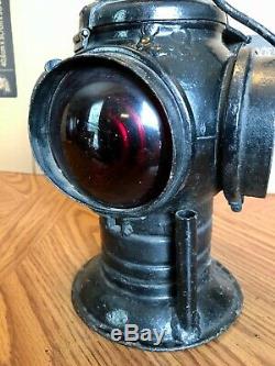 Antique Adlake Non Sweating Railroad Signal Lantern Round top