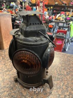 Antique Adlake Non-sweating Red & Amber Lenses Rr Railroad Lamp Lantern Q22