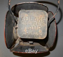Antique Adlake Railroad 4 Lens Non Sweating Switch Lantern Lamp Excellent
