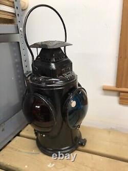 Antique Adlake Railroad 4 Way Switch Signal Lantern Lamp Near Perfect Condition