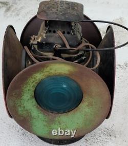 Antique Adlake Railroad Lamp WORKING CONDITION GREAT PATINA Chicago