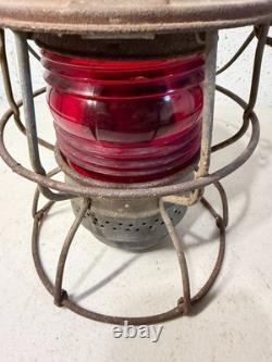 Antique Adlake SOU RY Red Globe Railroad Lantern Lamp