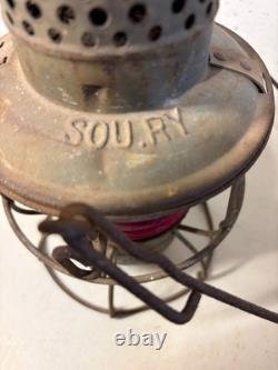 Antique Adlake SOU RY Red Globe Railroad Lantern Lamp