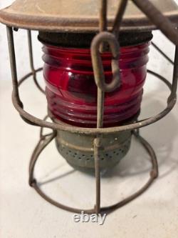 Antique Adlake SOU RY Red Globe Railroad Lantern Lamp