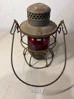 Antique Adlake SOU RY Red Globe Railroad Lantern Lamp