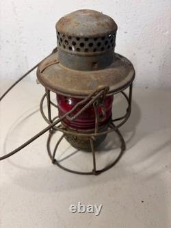 Antique Adlake SOU RY Red Globe Railroad Lantern Lamp