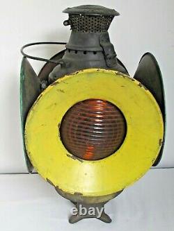 Antique Arlington Dressel U. S. A Railroad Switch Signal Lamp Lantern Glass Lenses