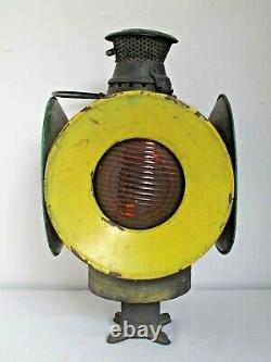 Antique Arlington Dressel U. S. A Railroad Switch Signal Lamp Lantern Glass Lenses