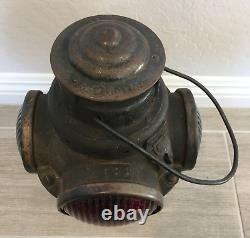 Antique Armspear ICRR RailRoad 4 Way Switch Lamp Lantern S120 Original