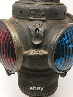 Antique Armspear ICRR RailRoad 4 Way Switch Lamp Lantern S120 Original