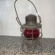 Antique Armspear Manufacturing Co 1925 New York Railroad Lantern Red Globe