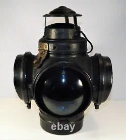 Antique Armspear Mfg Co Railroad Switch Lantern 4 Lens COMPLETE! D. 1919 w Burner