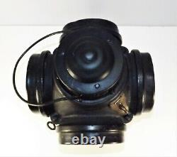 Antique Armspear Mfg Co Railroad Switch Lantern 4 Lens COMPLETE! D. 1919 w Burner