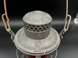Antique Armspear RPR NY Railroad Red Globe Caged Kerosene Lantern 1925 NICE