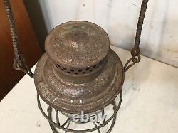 Antique B & M RR Boston & Maine Adlake Railroad Lantern With Embossed Globe